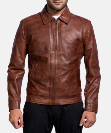 Inferno Mens Brown Leather Jacket