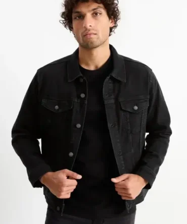 Mens Black Denim jacket