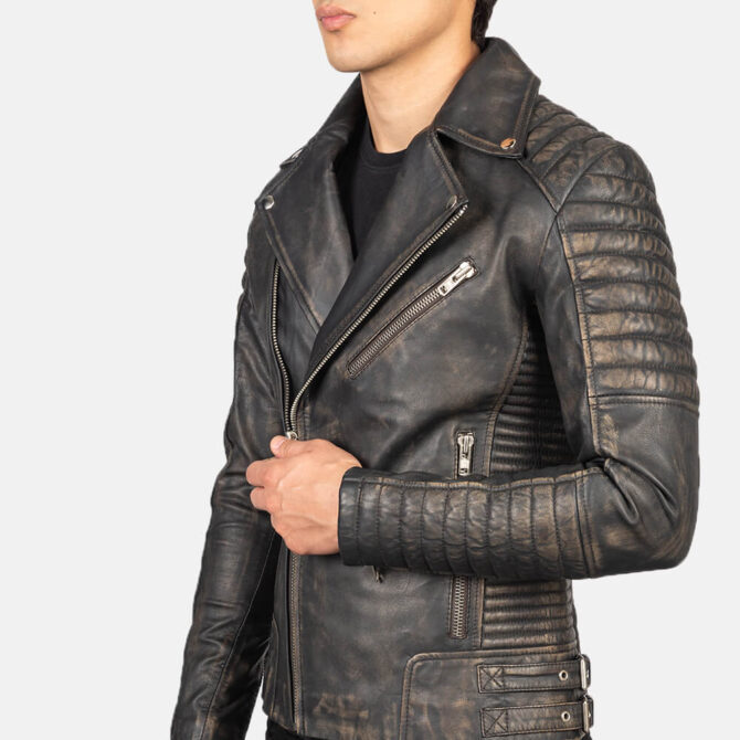 Mens Brown Vintage Leather Jacket