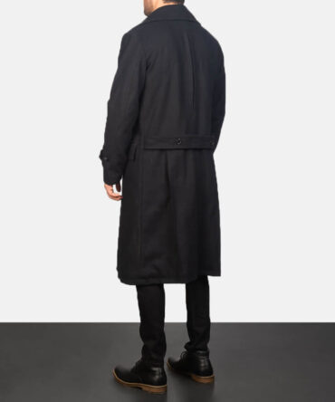 Detective Mens Black Wool Coat