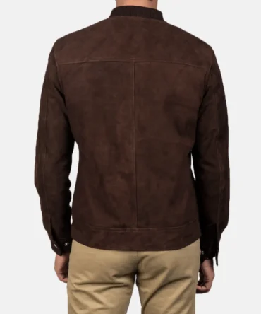 Blain Mocha Suede Bomber Jacket