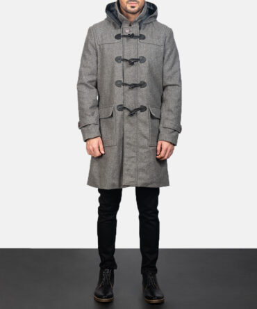 Mens Wool Hooded Duffle Coat