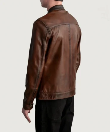 Mens Brown Leather Vintage Jacket