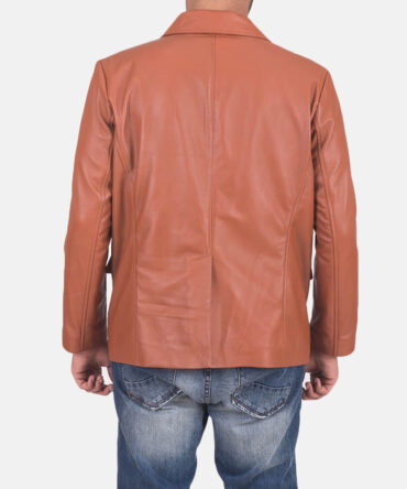 James Mens Tan Brown Leather Blazer