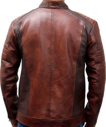 Men's Cafe Racer Brown Leather Jacket