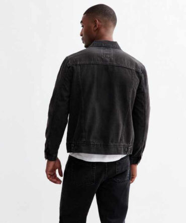 Mens Dark Grey Denim Jacket