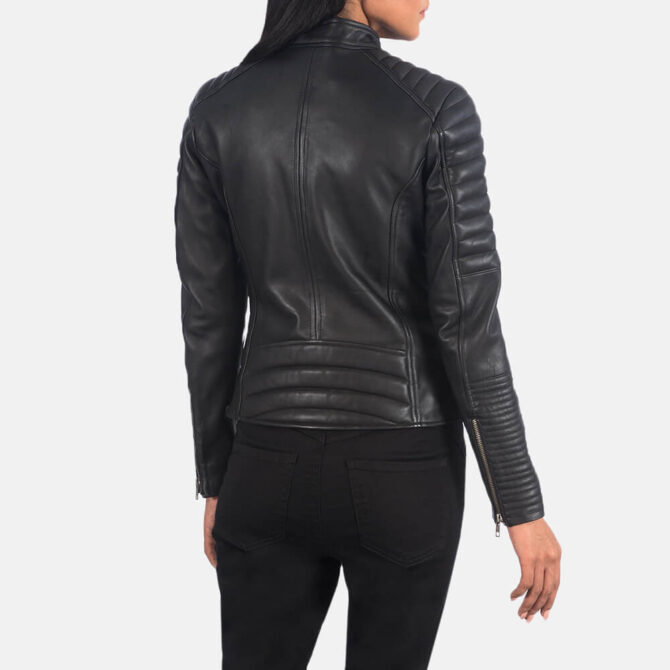 Adalyn Quilted Women Black Leather Biker Jacket