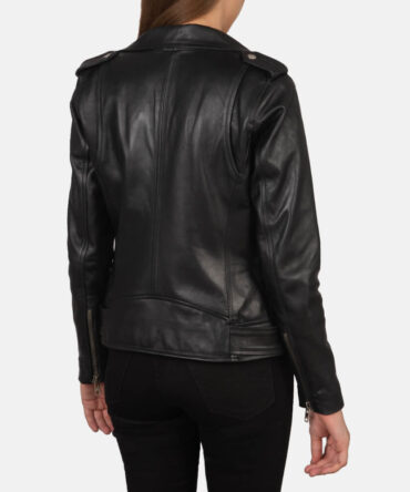 Women Black Leather Biker Jacket