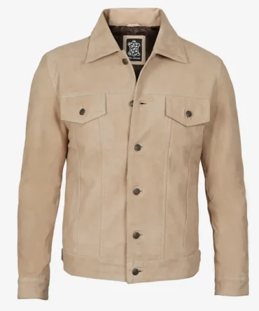 Men Suede Trucker Jacket